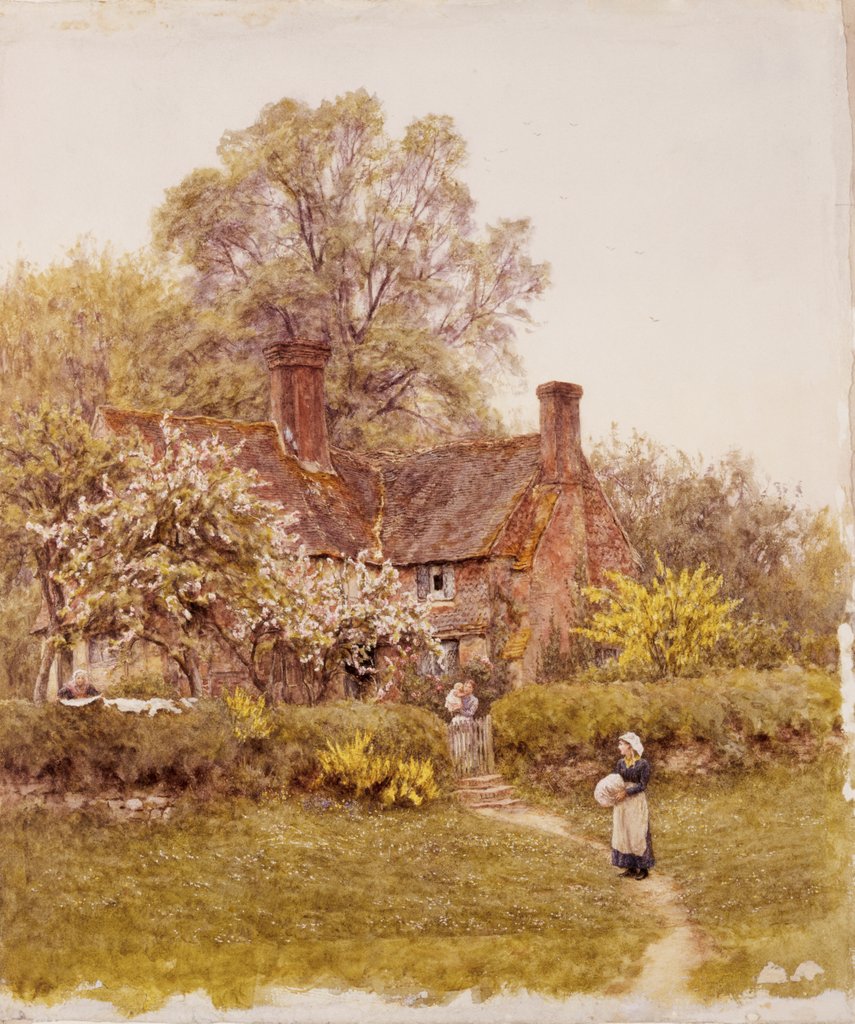 Detail of A Cottage at Chiddingfold, Surrey by Helen Allingham