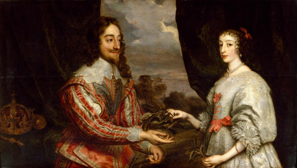 Detail of King Charles I and Queen Henrietta Maria by Gonzales Coques