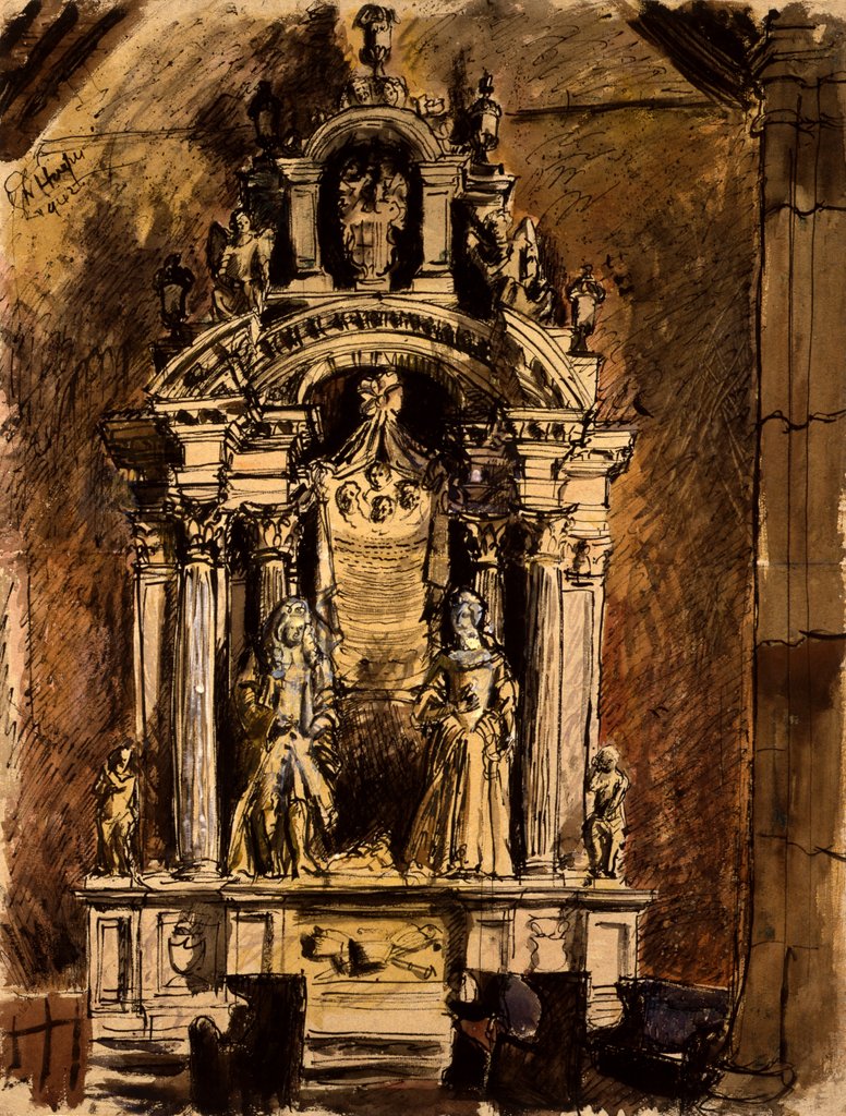 Detail of The Clayton Tomb, Bletchingly Church, Surrey by George W. Hooper