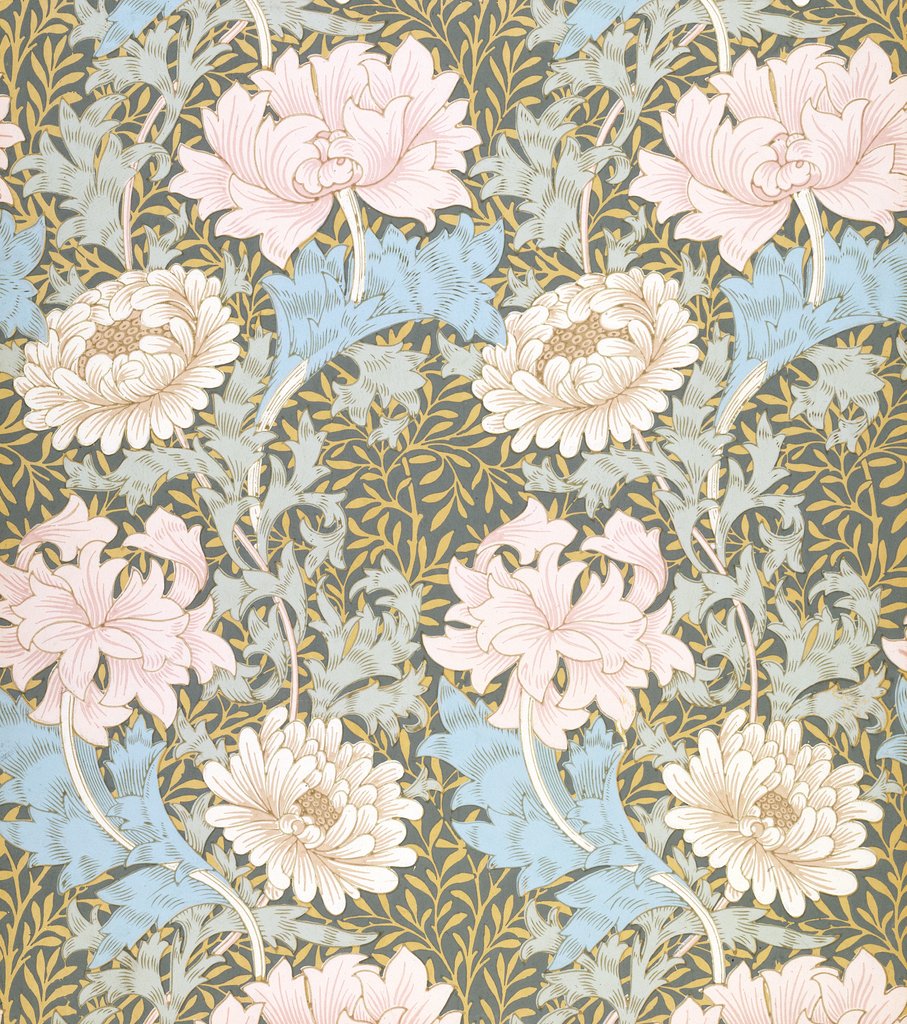 Detail of Chrysanthemum wallpaper by William Morris