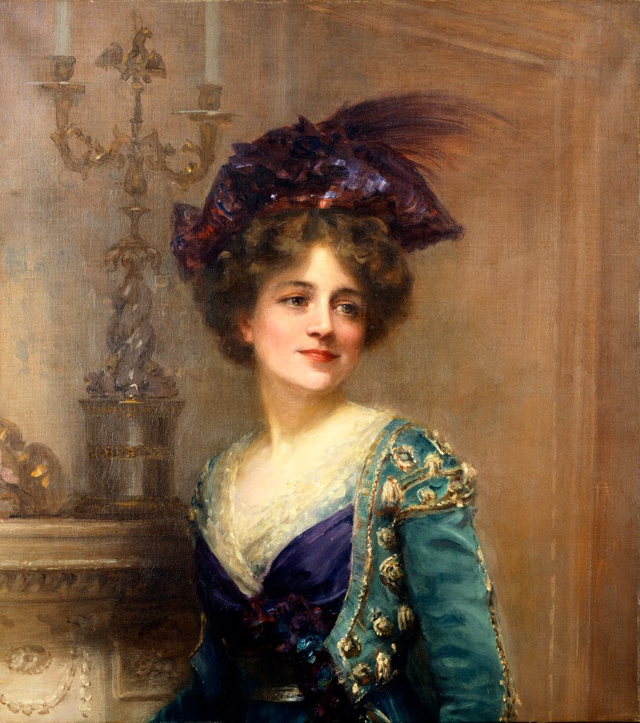 Detail of Ethel Irving as Lady Frederick Berroles by Frederick Howard Michael