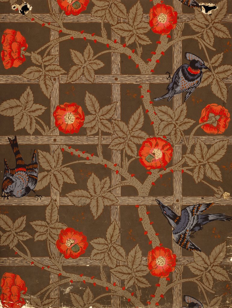Detail of Trellis wallpaper by William Morris