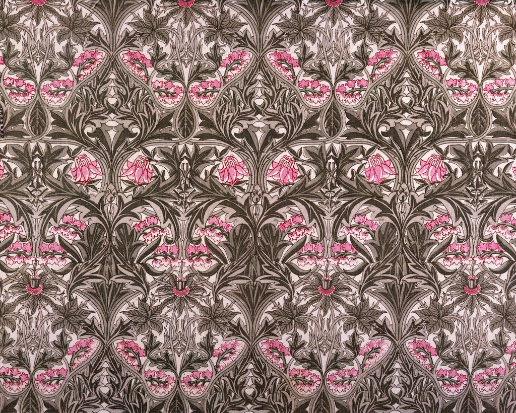 Detail of Bluebell or Columbine furnishing fabric by William Morris
