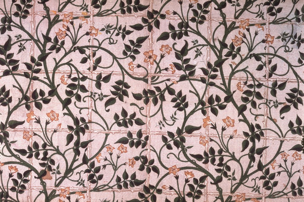 Detail of Jasmine Trellis furnishing fabric by William Morris