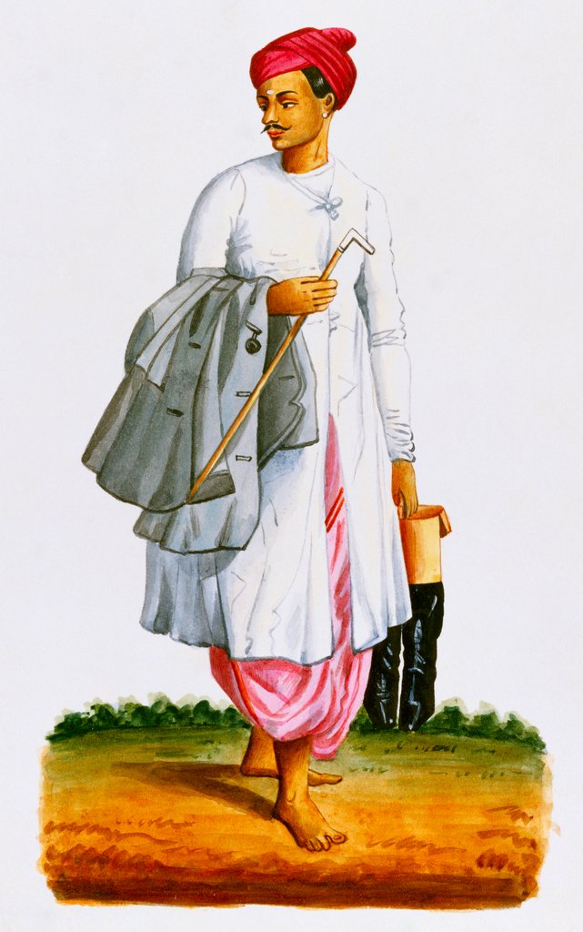 Detail of Bearer carrying his master's riding clothes by Unknown
