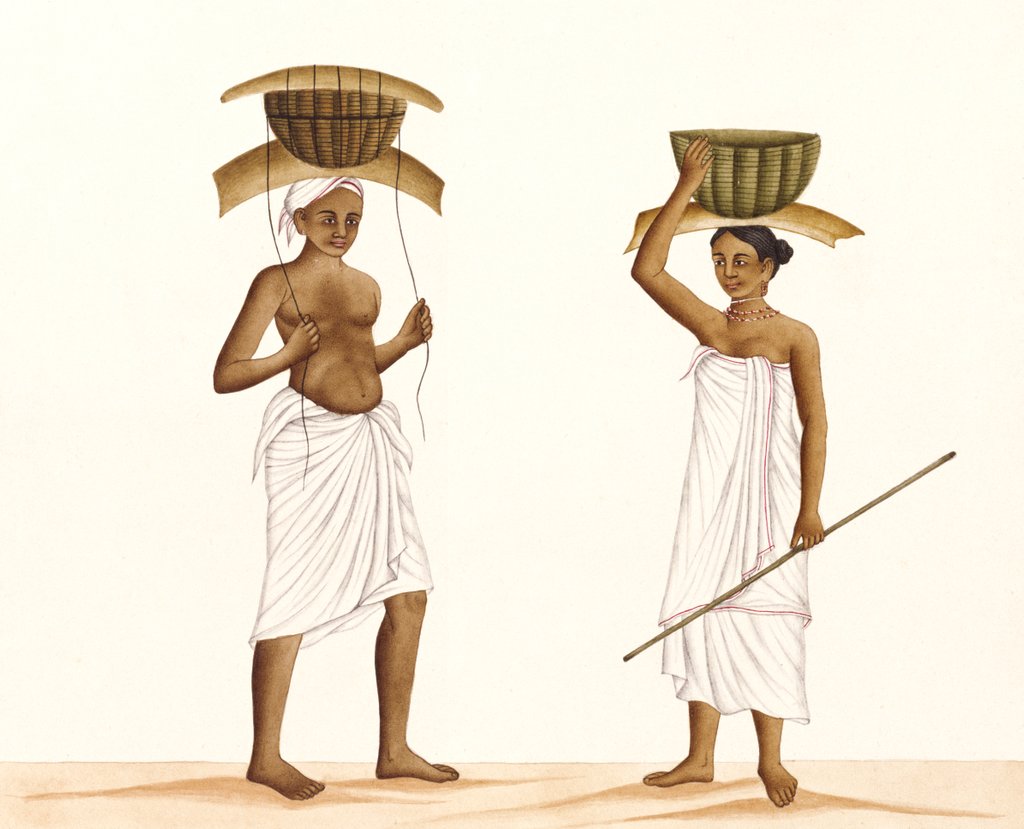 Detail of A basketweaver and his wife by Unknown