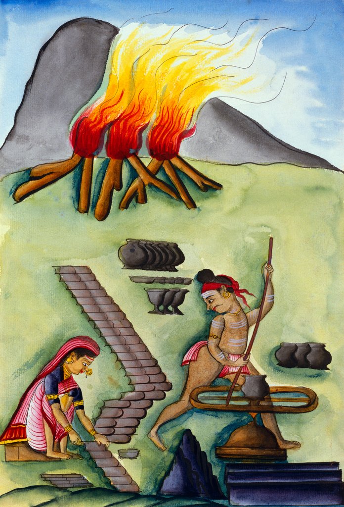 Detail of A potter at work by Unknown