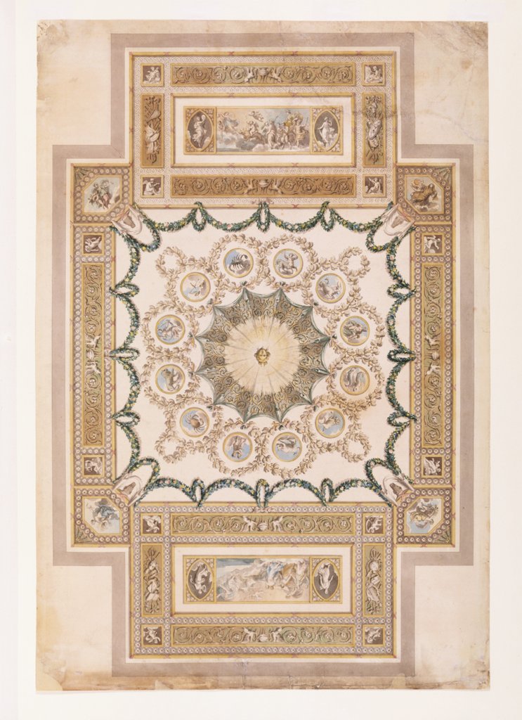 Detail of Design for the Library Ceiling at Woburn by William Chambers