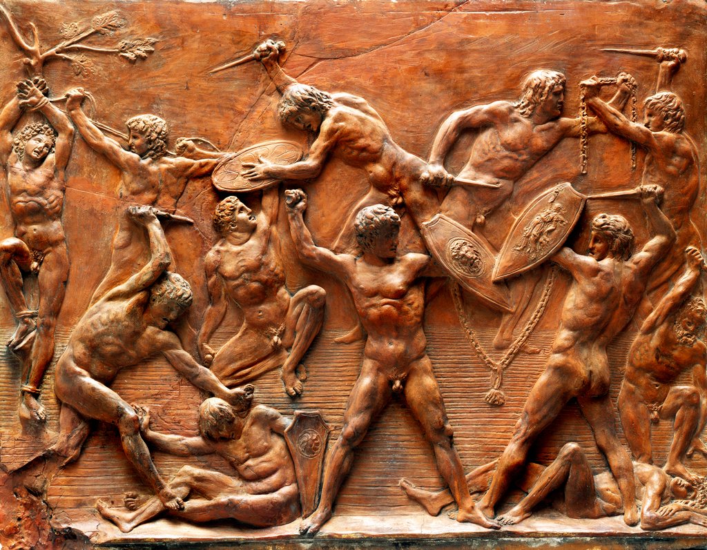 Detail of Battle of The Nude Men, attributed to Antonio del Pollaiuolo. Florence, Italy, 15th century by Antonio del Pollaiuolo