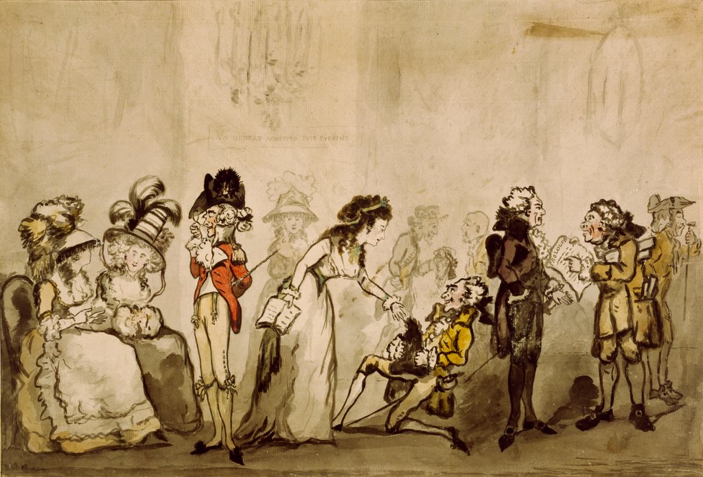 Detail of Preparation for a New Comedy or A Green-room in Town by George Moutard Woodward