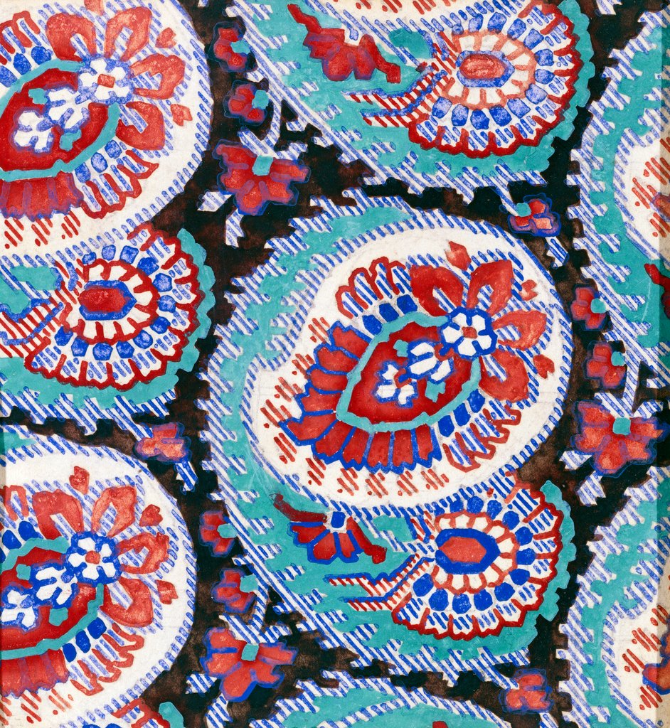 Detail of Design for a printed shawl fabric by George Charles Haité