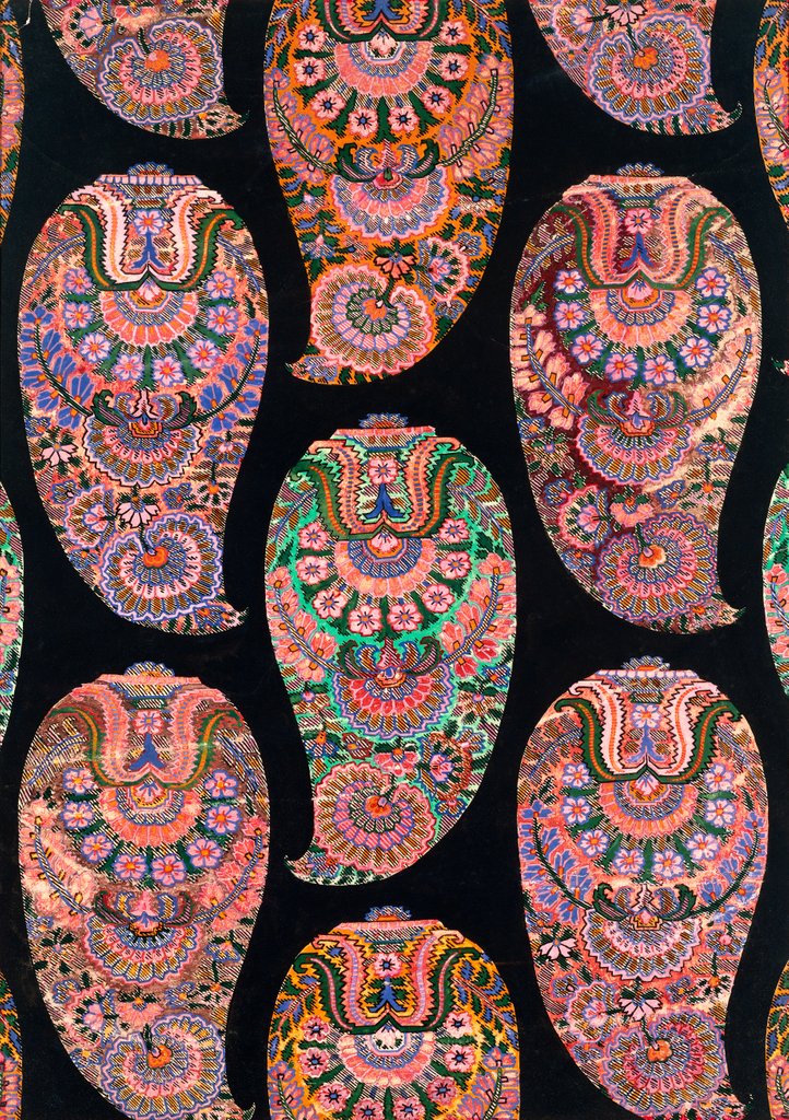 Detail of Design for a printed shawl fabric by George Charles Haite