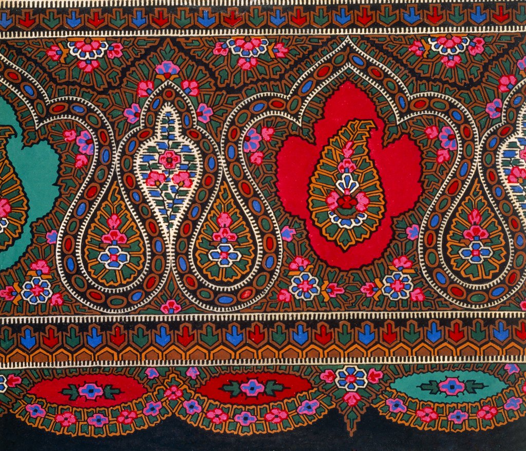 Detail of Design for printed shawl fabric by George Charles Haité