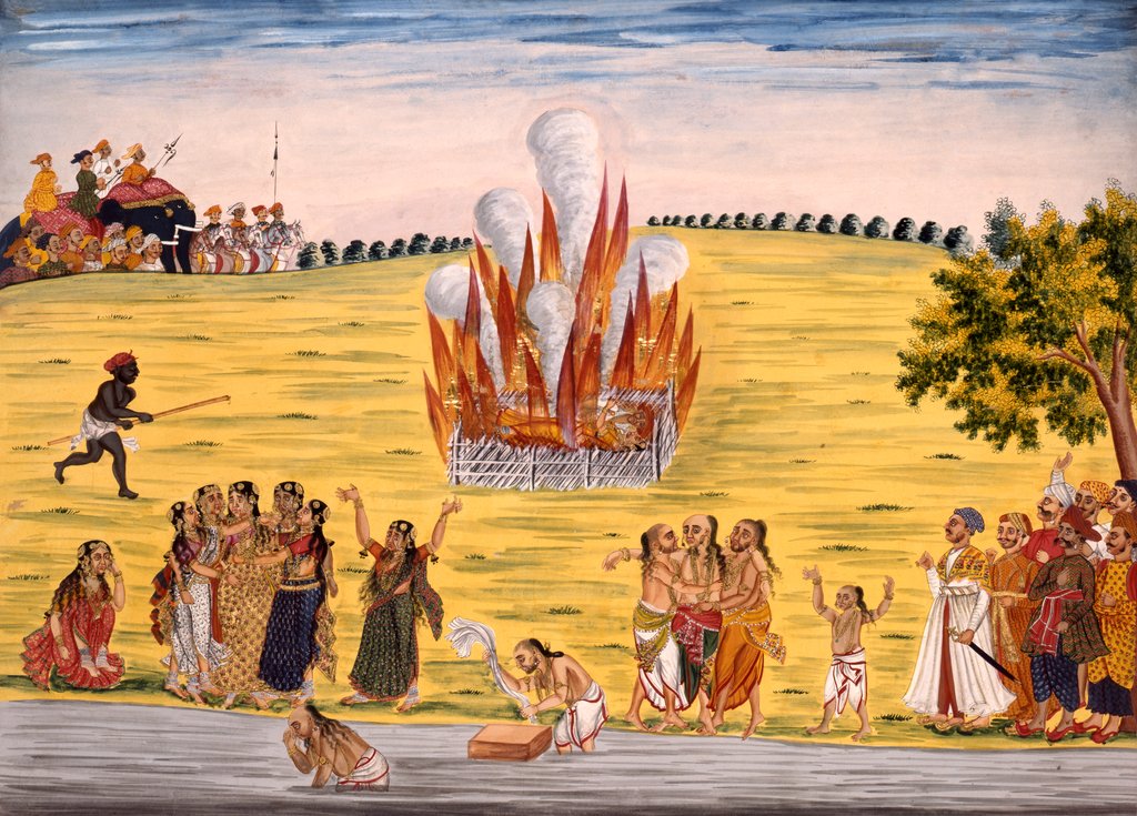 Detail of Sati ceremony. India, early 19th century by Unknown