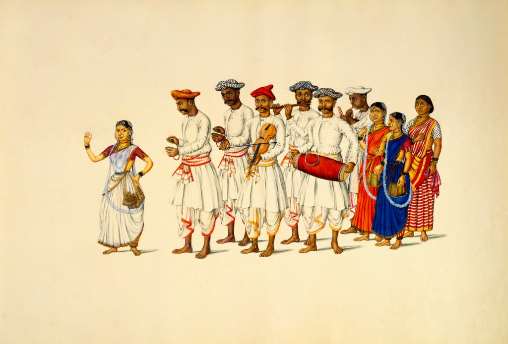 Detail of A group of dancers & musicians by Unknown