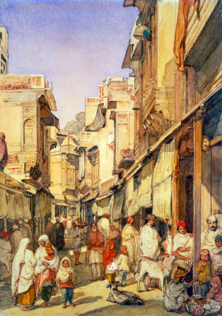 Detail of A Street in Lahore by William Carpenter