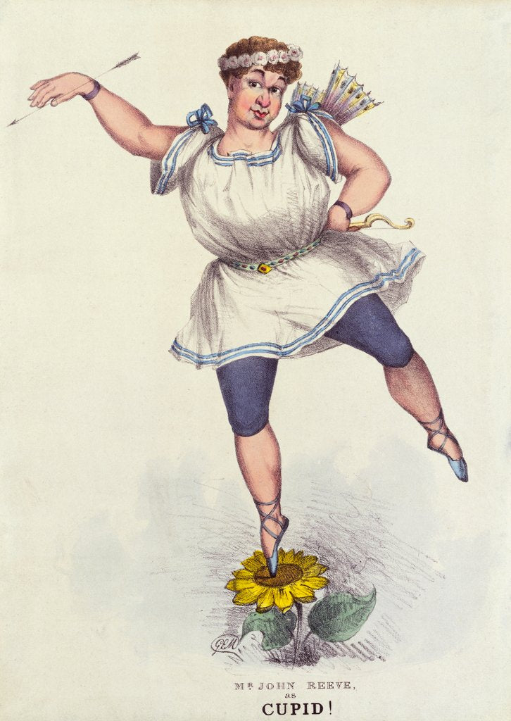 Detail of Mr John Reeve in a burlesque of the myth of Cupid and Psyche. London, England, 1832 by Unknown