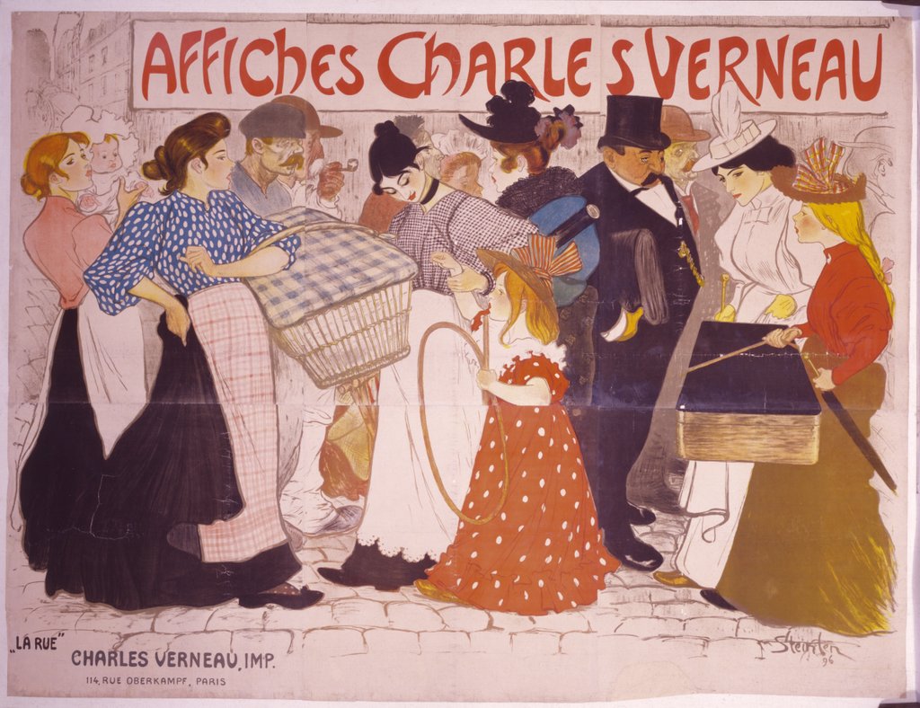 Detail of La rue by Theophile-Alexandre Steinlen