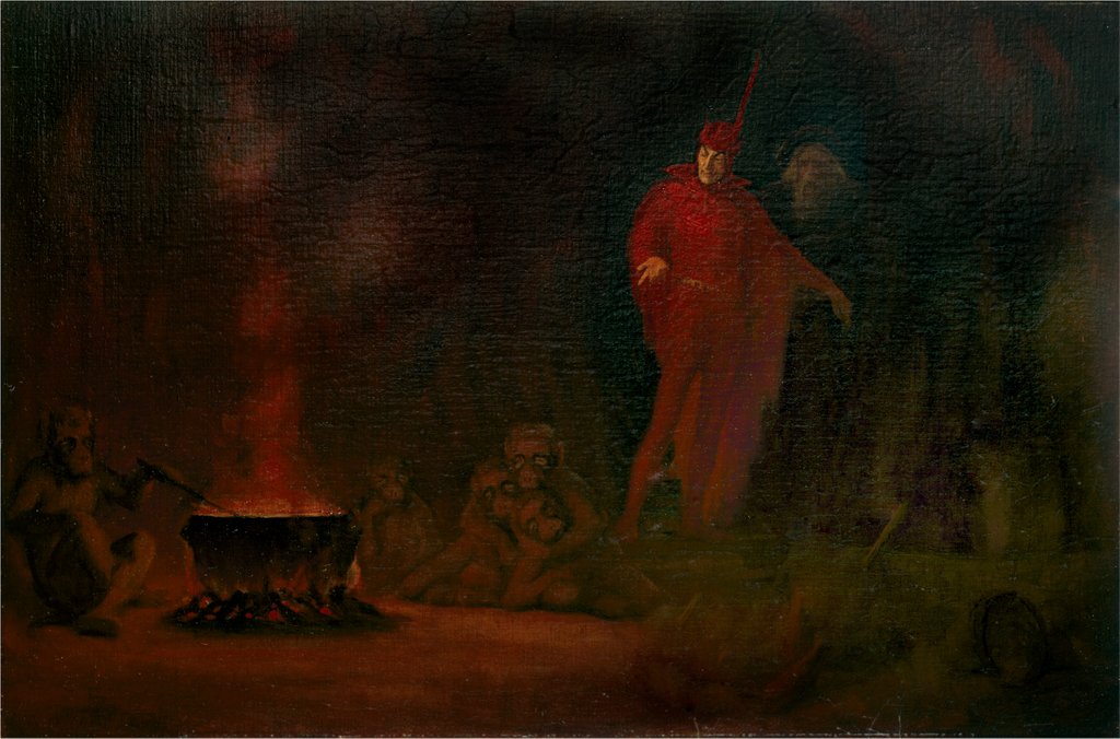 Detail of Faust and Mephistopheles in Goethe's Faust by William Henry Margetson