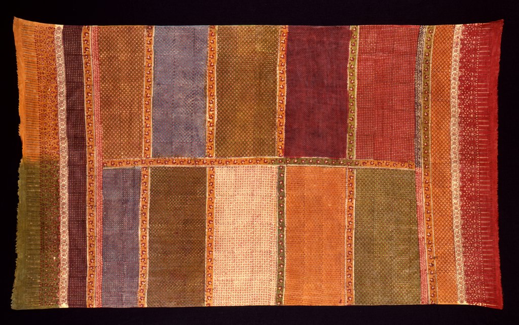 Detail of Cloth with design of multi-colour rectangles by Unknown