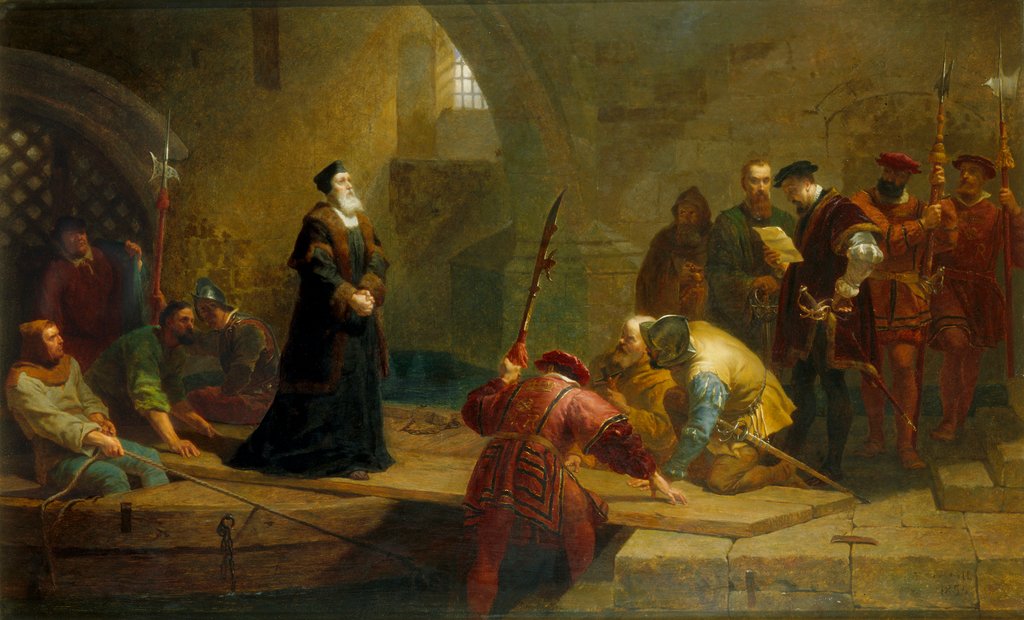 Detail of Archbishop Cranmer taken to the Tower by Frederick Goodall