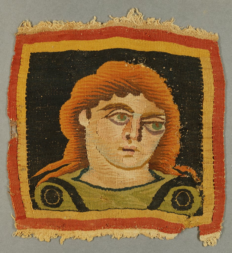 Detail of Tapestry portrait of a youth. Egypt, 4th-5th century by Unknown