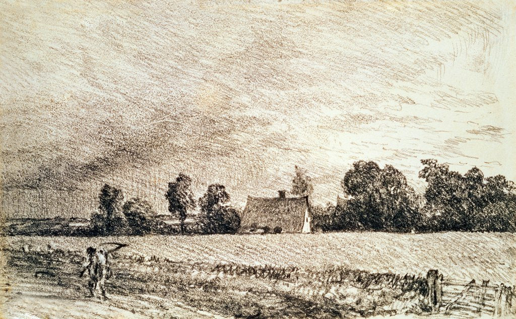 Detail of Cottage and Road by John Constable