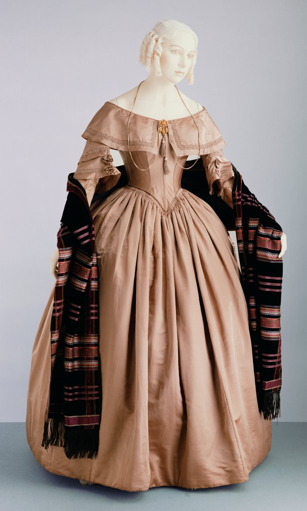 Detail of Dress and scarf. England, 1842 by Unknown