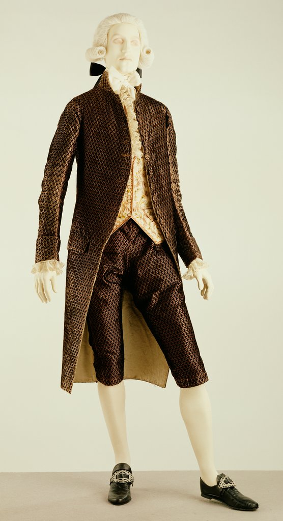 Detail of Dress suit and waistcoat. England, 1780-90 by Unknown