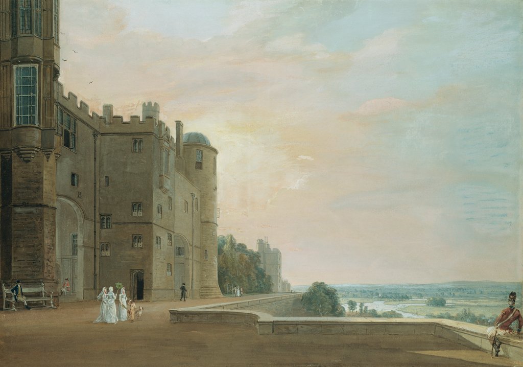Detail of Windsor Castle by Paul Sandby