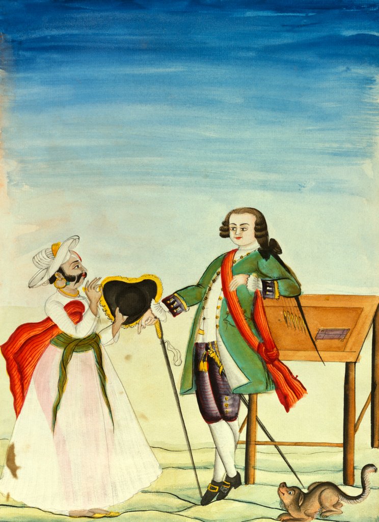 Detail of French officer and servant by Unknown