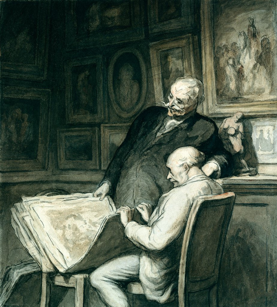 Detail of The Print Collectors by Honore Daumier