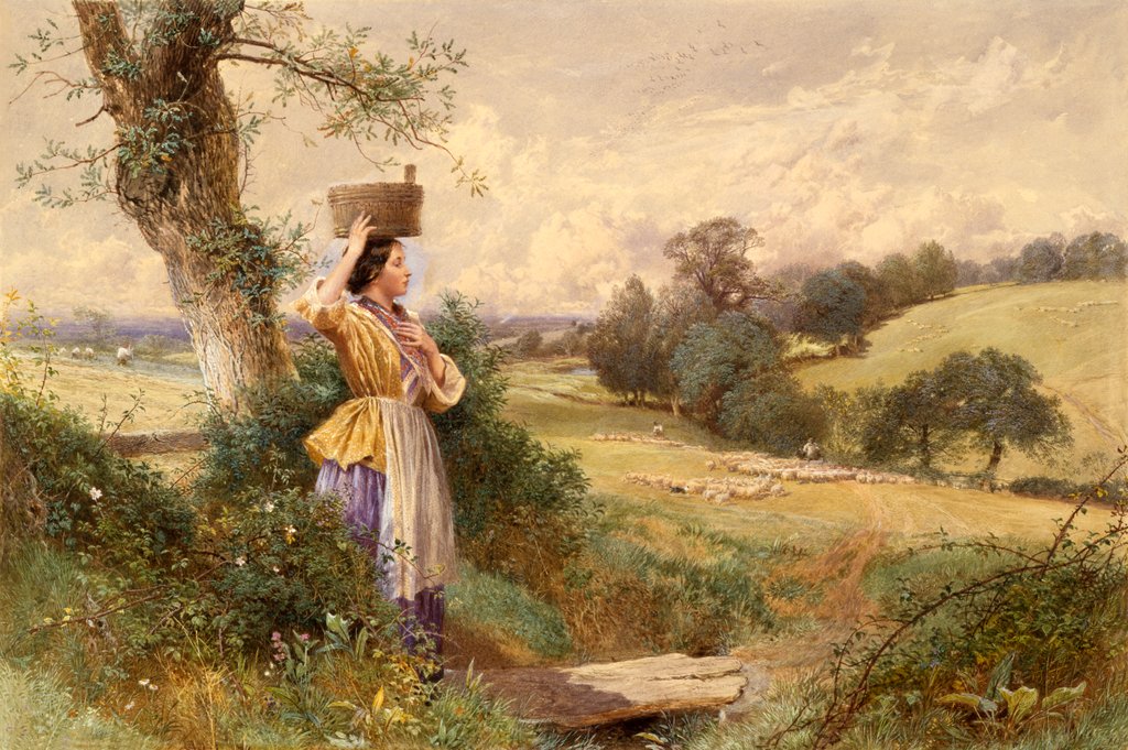 Detail of The Milkmaid by Myles Birket Foster