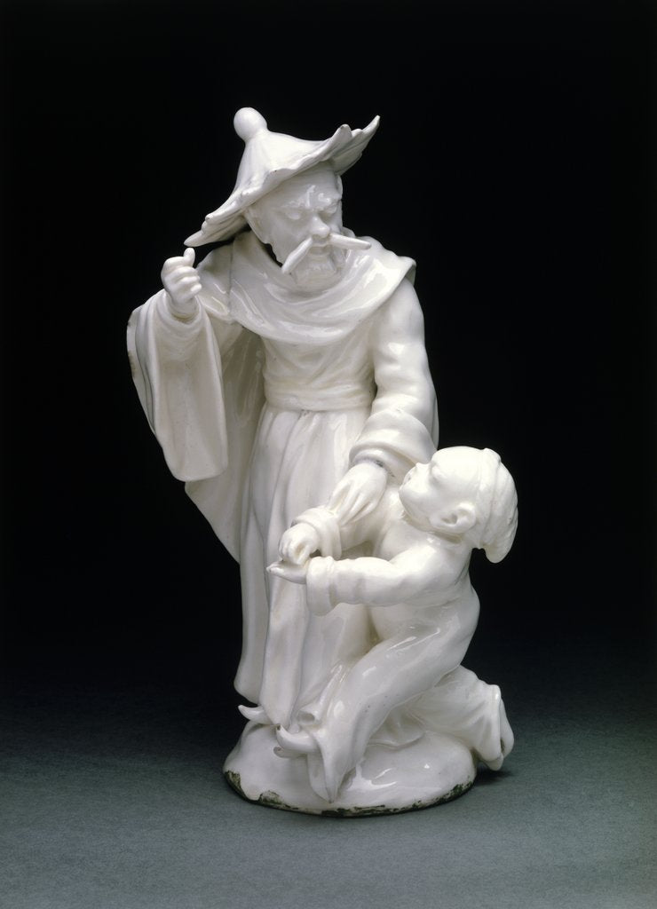 Detail of A Chinese man scolding a boy by Agostino Carlini