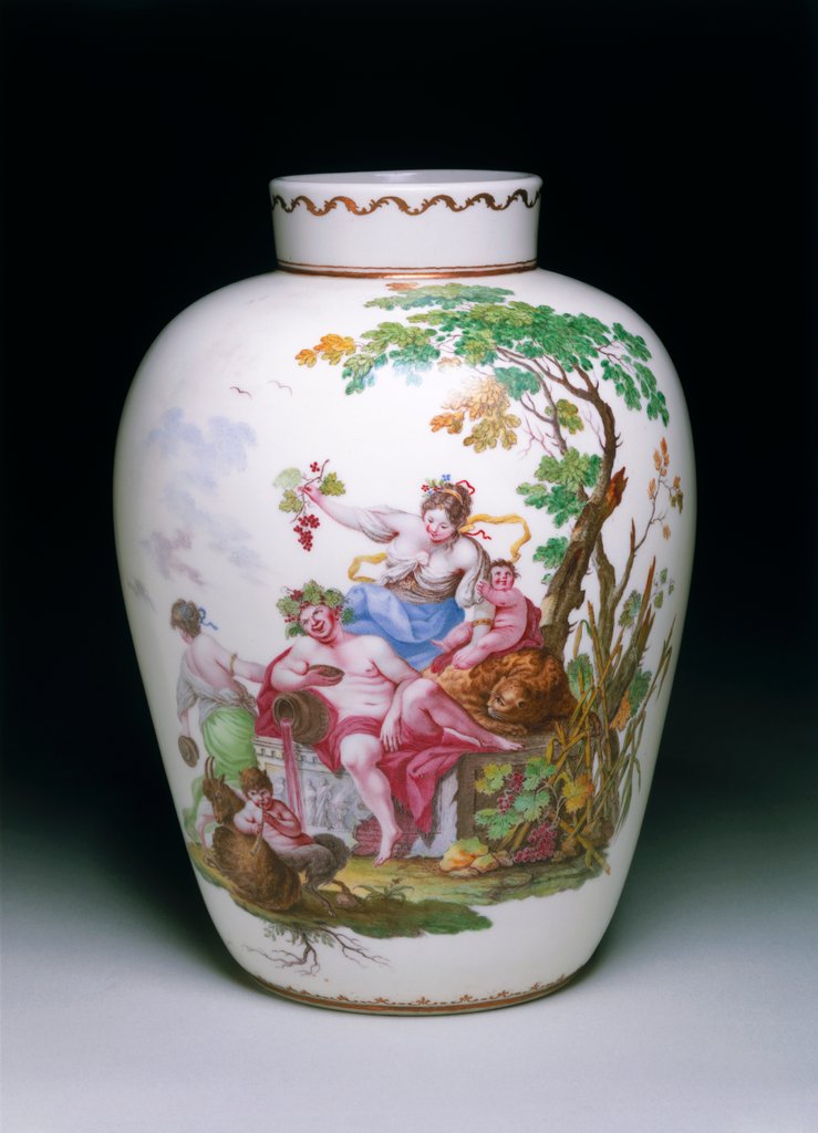Detail of Vase depicting Silenus and Bacchantes by Unknown