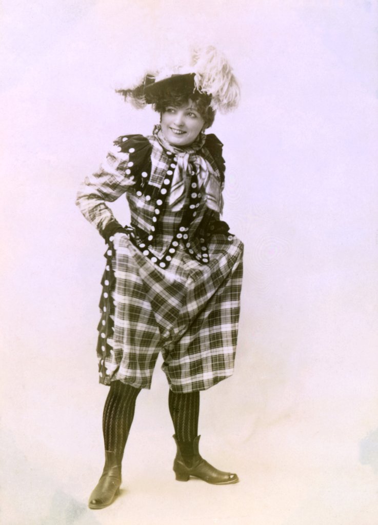 Detail of Marie Lloyd in Tartan by Anonymous