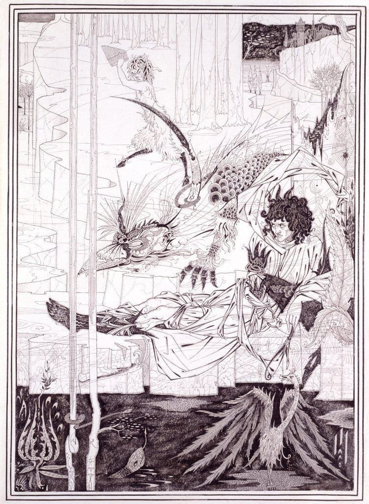 Detail of How King Arthur saw the Questing Beast by Aubrey Vincent Beardsley