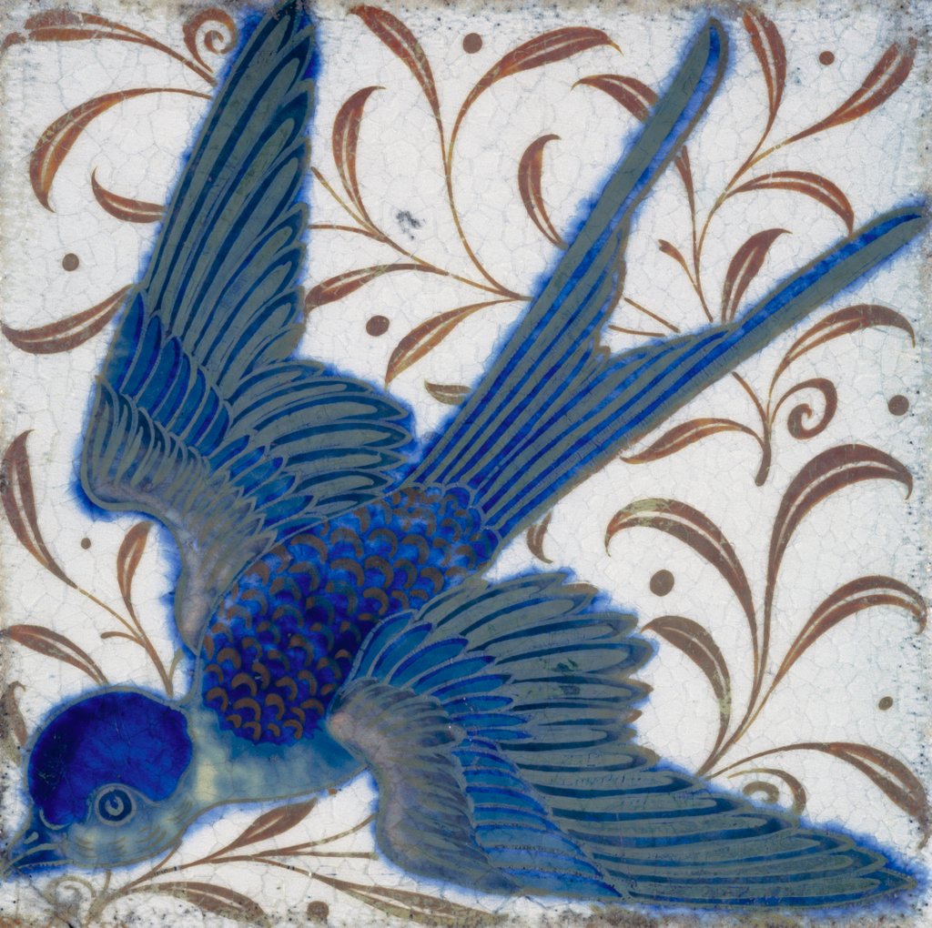 Detail of Swallow by William Frend De Morgan