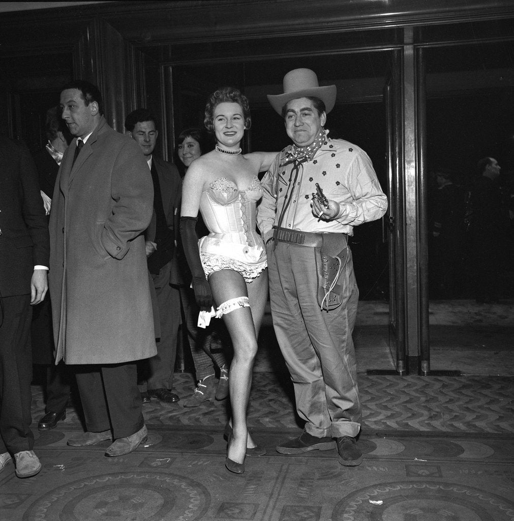 Detail of Tony Hancock with showgirl by Harry Hammond
