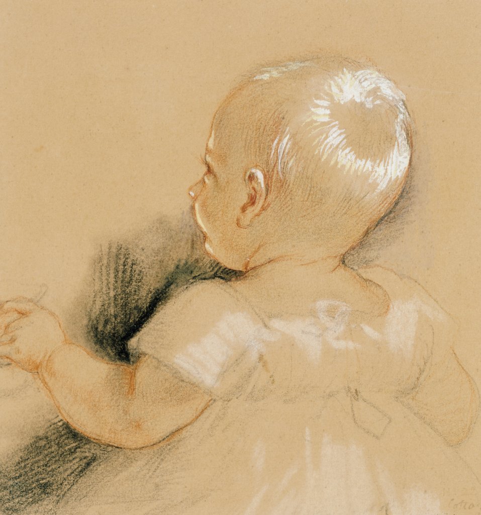 Detail of Study for the Cottars Saturday Night by Charles Cope