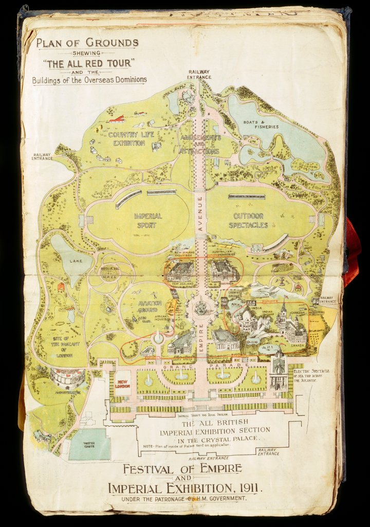 Detail of Plan of the Festival of Empire grounds showing the All Red Tour by Anonymous