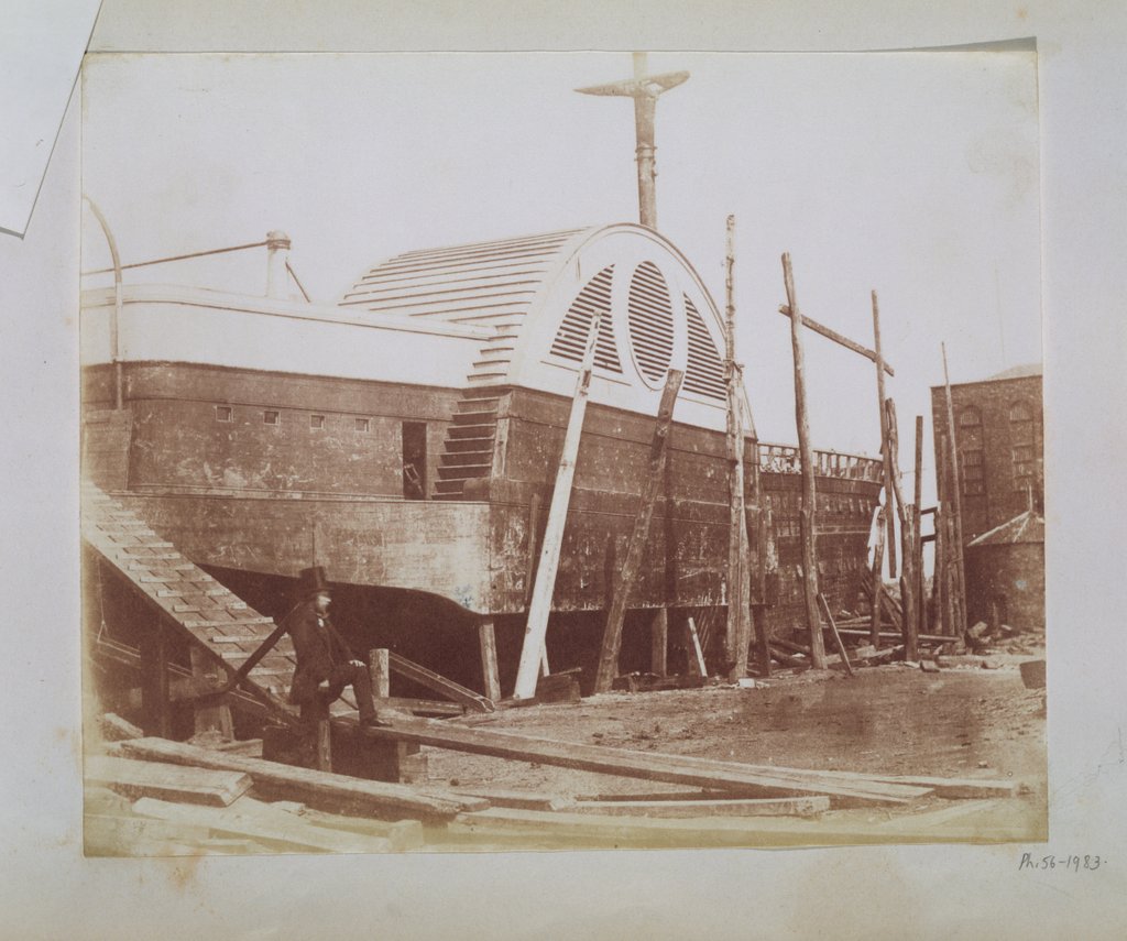 Detail of Paddle Steamer in Dry Dock by Calvert Richard Jones