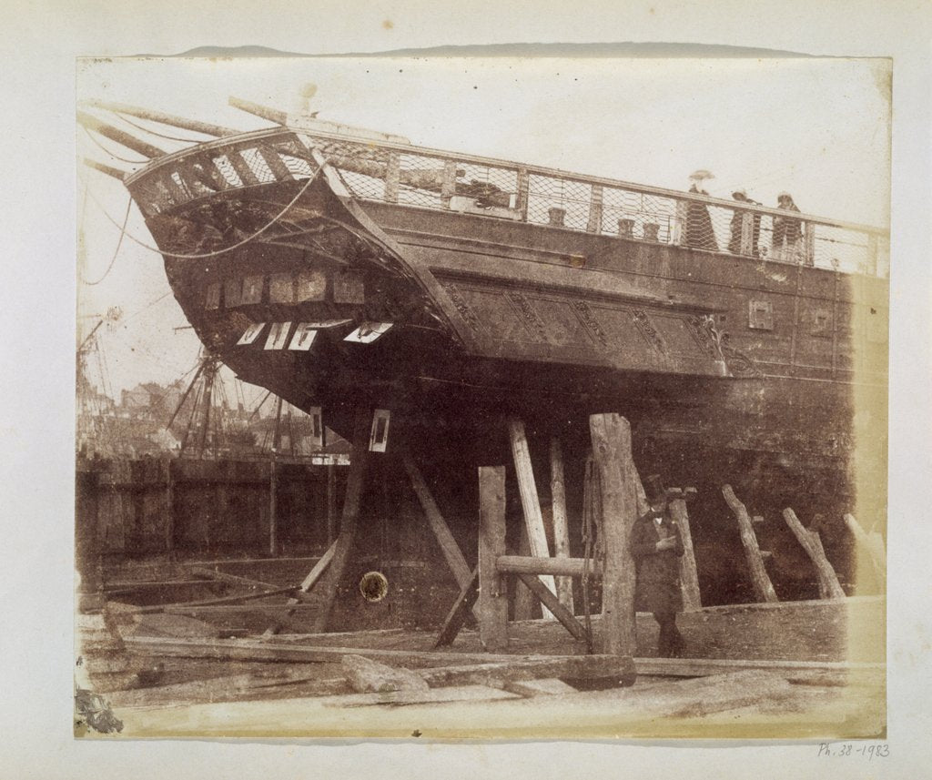 Detail of Ship in Dry Dock by Calvert Richard Jones