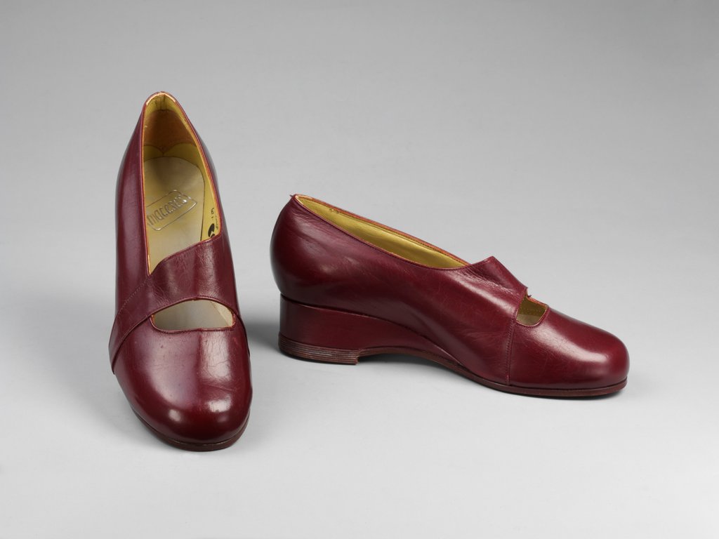 Detail of Colleen, woman's utility shoes. Britain, mid-20th century by Unknown