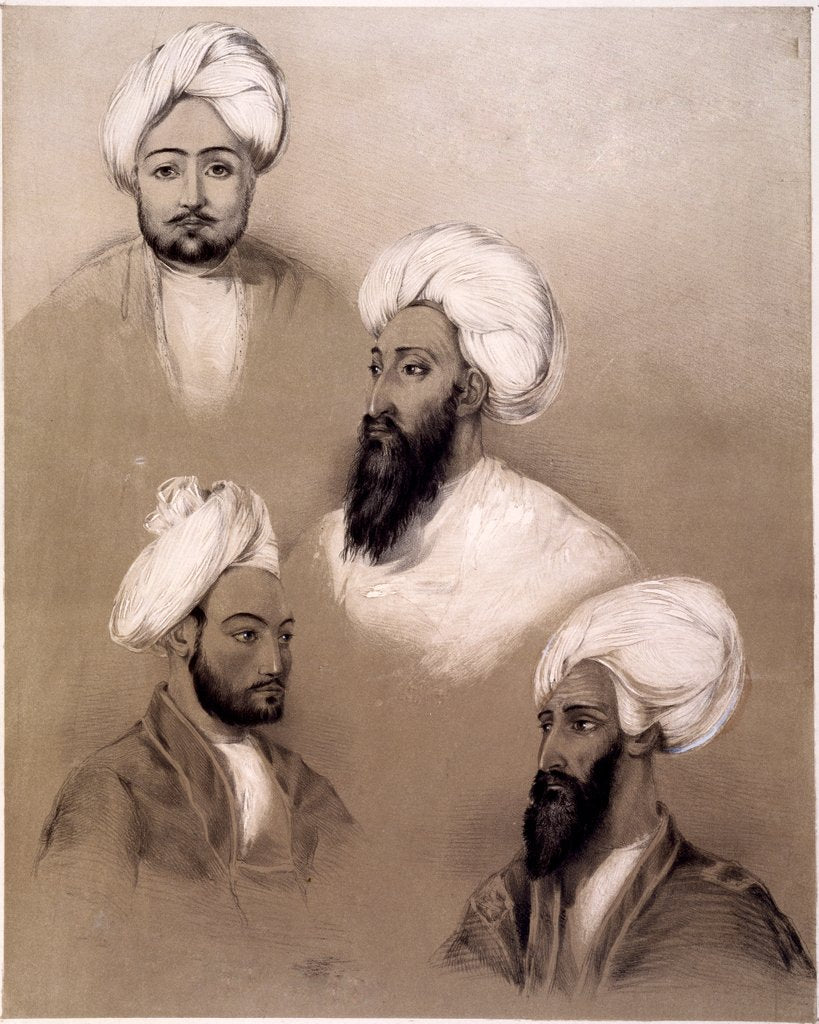 Detail of Dost Mahomed Khan and part of his family by Emily Eden