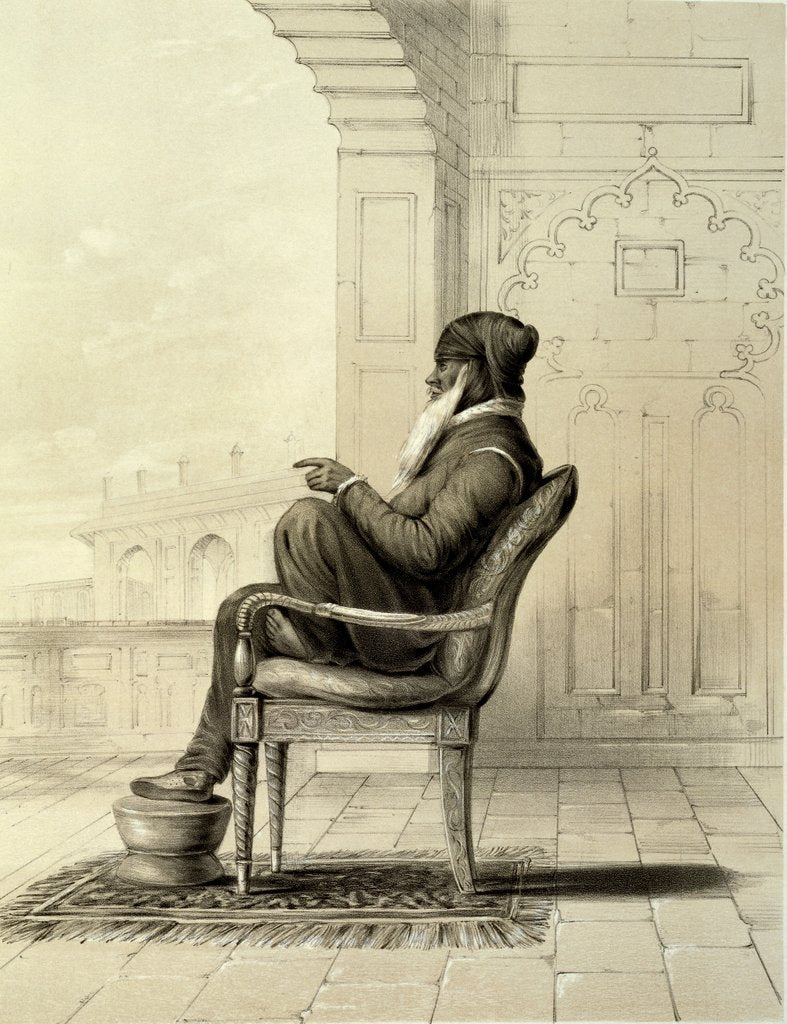 Detail of Maharaja Runjeet Singh by Emily Eden