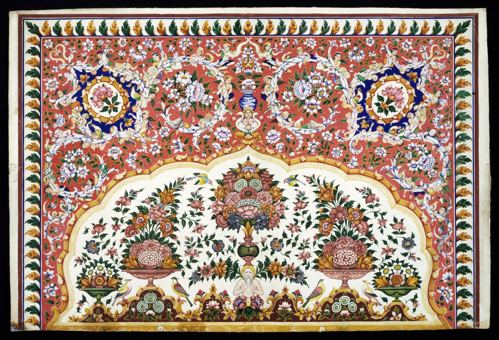 Detail of Wall painting design. Amritsar, India, 19th century by Unknown