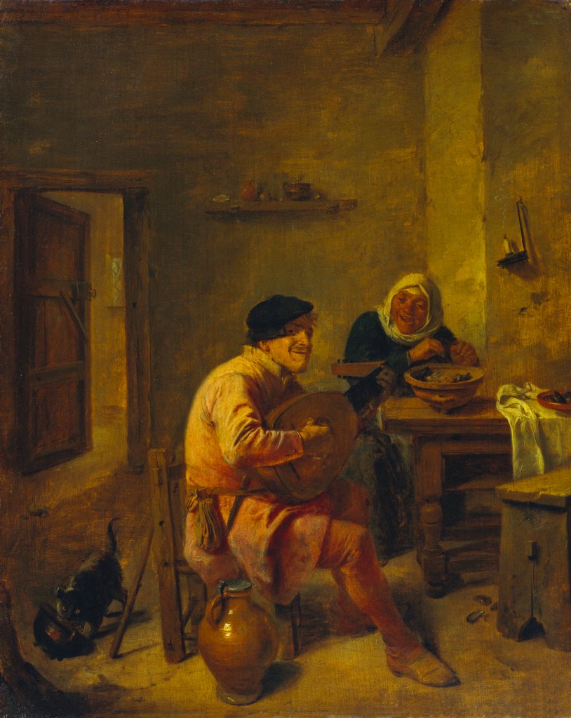 Detail of A Man Playing a Lute by Adriaen Brouwer