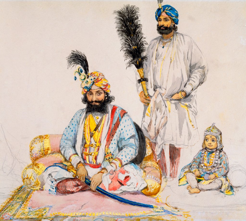 Detail of Gulab Singh of Kashmir, with child by William Carpenter