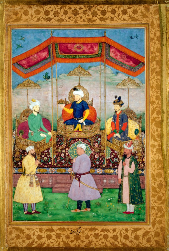 Detail of Timur Handing the Imperial Crown to Babur by Govardhan